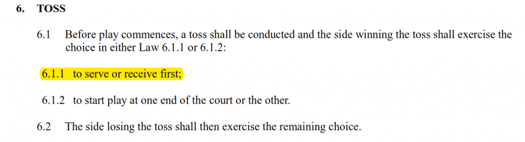 قانون شماره 6 در داوری بدمینتون